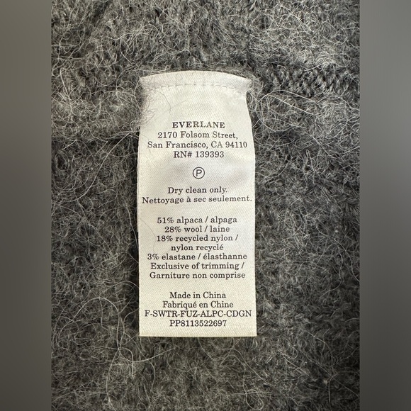 Everlane The Superfuzz Alpaca Cardigan in Dark Charcoal size Small. New with tag - Picture 13 of 14